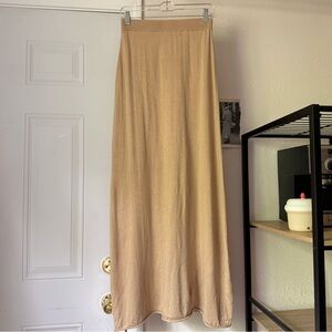 ELLE & RILEY tan silk cashmere blend sweater pull on elastic waist maxi skirt